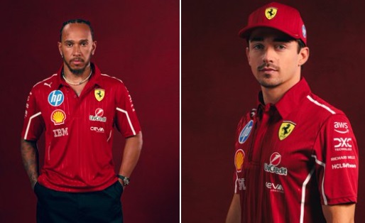Ferrari revela uniformes para a temporada 2025 da Fórmula 1