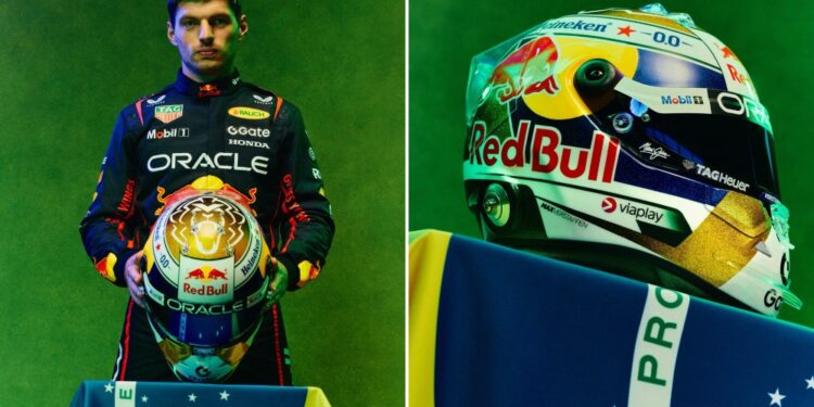 Verstappen apresenta capacete especial para o Grande Prêmio de São Paulo