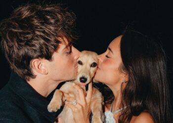 Com participação de seu fofo cachorro, Leclerc pede namorada em casamento