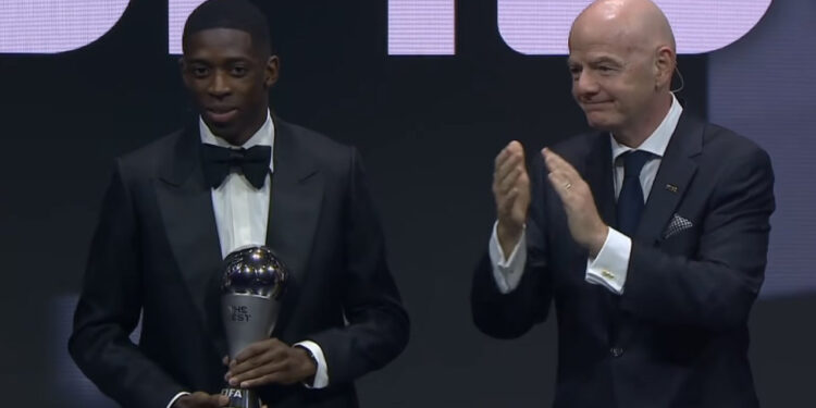 Dembélé vence o prêmio Fifa The Best de melhor jogador do mundo